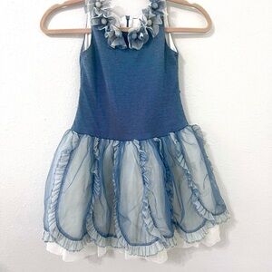 ISABELLA & CHLOE Girls' Blue Ruffle Dress 6X